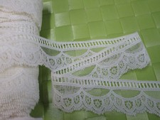 10 yards 1 3/8" width non stretch ivory poly scroll lace trim for your fashion
