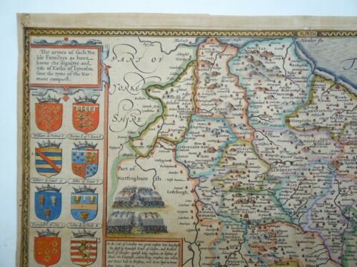 Antique Map of Lincolnshire by John Speed 1614 - Picture 2 of 8