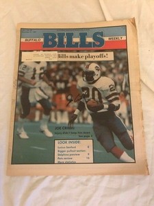 BUFFALO-BILLS-WEEKLY-NEWSPAPER-MAGAZINE-SIGNED-JOE-CRIBBS-1981-PUBLICATION