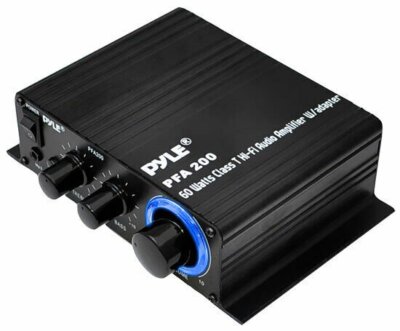 NEW Pyle PFA200 60W Class T Hi-Fi Audio Amplifier W/ MP3/iPod Input & Adapter