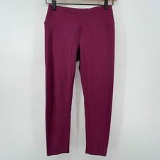Yogalicious Women XS Mid-Rise Capri Legging Maroon Stretch Athleisure Yoga Gym