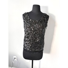 Imperial Vintage Sequin Beaded Tank Top Sleev...