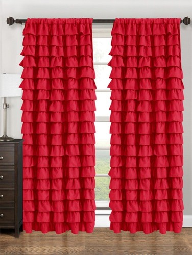 "Panel de ventana de tela con volantes en cascada 60"" x 90" - Imagen 10 de 13