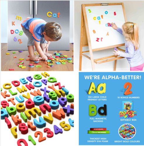 Kids Magnetic Letters Numbers ABC,123 Alphabet Fridge Magnets GIFTS Christmas AU - Picture 1 of 9