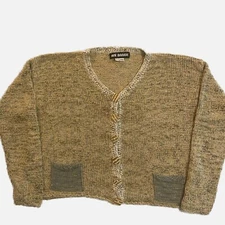 Ani Berry Silk Crop Sweater Women’s Lg V-Neck Cardigan Pockets Long Sleeve USA