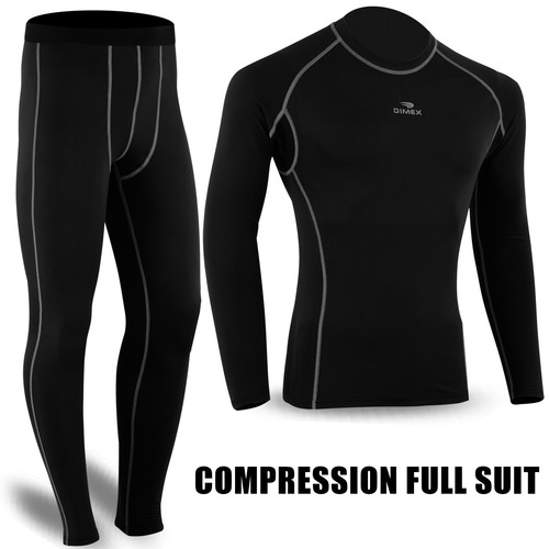 Winter Thermo Herren Kompressionsbasis Schicht unter Vollanzug Strumpfhose Shirt Set - Bild 4 von 6