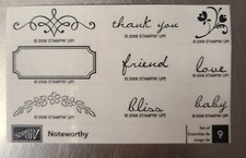 Stampin Up Noteworthy Retired Stamp Set Set of 9 244