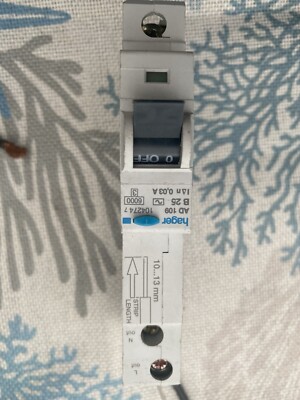 HAGER AD109 25 AMP TYP B 6 kA 30 mA RCBO AD109 104274