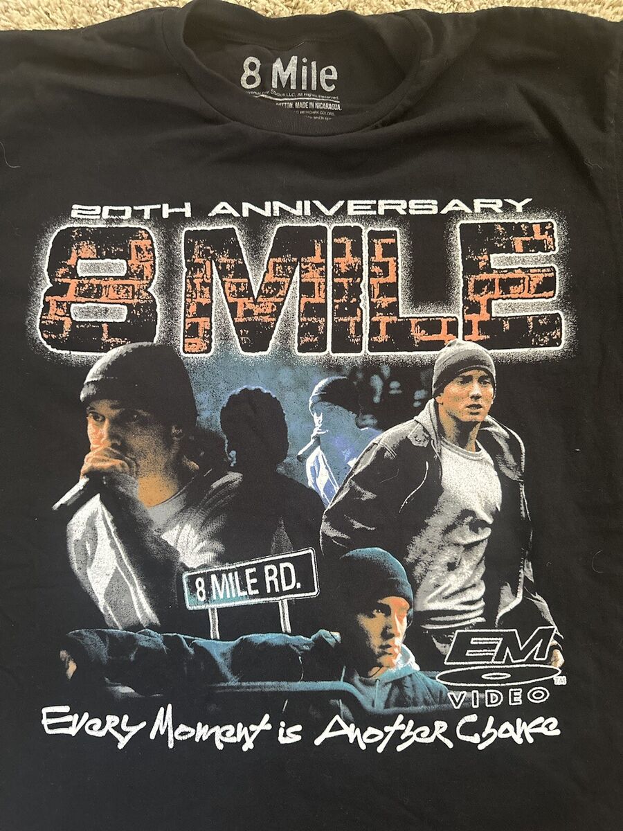 Eminem 8 Mile 20th Anniversary Men's Large T Shirt Black Eminem 8 Mile 20th Anniversary Men's Large T Shirt Black