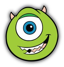 Monsters Inc Cartoon Mike Wazowski Face Sticker Bumper Decal - ''SIZES''