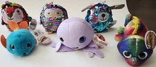 Surprizamals Owl Fox Dog Seal Octopus Chameleon Stuffed Animal x6 Key Bag Hang