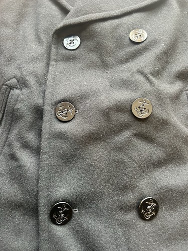 US Navy USN DSCP Sterlingwear Military Naval Kersey Wool Dark Blue Pea Coat 42R - Picture 6 of 7