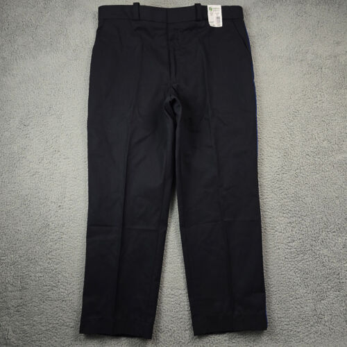 Horace Small Uniform Pants Mens 40Rx30 Dark Navy Blue Pinstripe Work FLAT NWT b - Picture 4 of 18