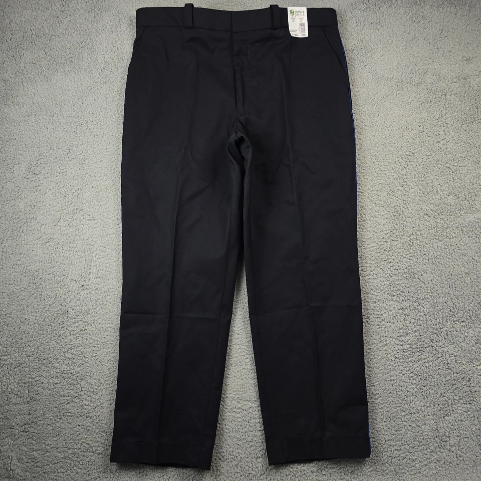 Pantalones Uniforme Pequeño Horace Para Hombres 40Rx30 Azul Marino Oscuro Rayas Trabajo PLANOS NUEVOS CON ETIQUETAS b Foto 4 de 4