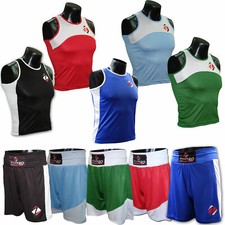 ZAHBRO Boxing Shorts e Gilet Set Bambini Allenamento Satino Sparring Kick Top MMA 