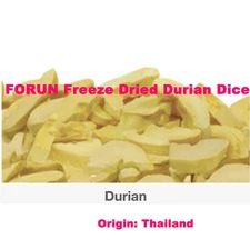 FORUN Premium Freeze Dried Durian Dice - Pure, Strong Flavour Taste