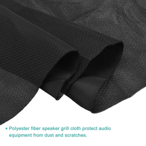 Haut-parleur Grille Tissu Polyester Fibre Épaissir 0,5x1,65M/39x65Pouce Noir - Photo 3/5