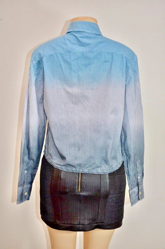 Opening Ceremony Blue Striped Cotton Shirt Button Down Size XSmall On Sale - Picture 2 of 9