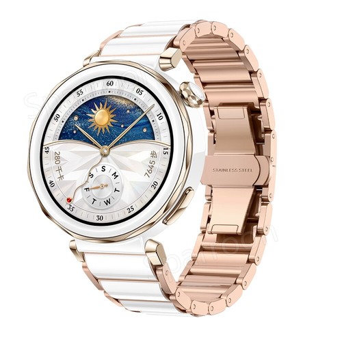 For Huawei Watch GT 4 5 41mm GT5 Pro 42mm Luxury Ceramic Metal Band Watch Strap - Picture 5 of 12