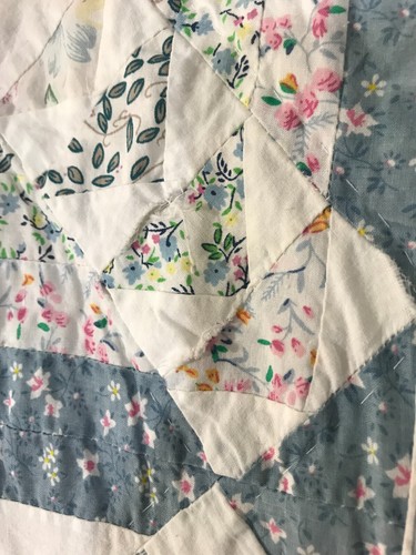 Handgenähter Quilt Jacobs Leiter Patchwork Vintage Granny Core Feedsack sehr alt - Bild 14 von 22