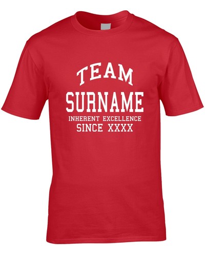 T-Shirt Cognome Uomo Team Clan Tutto Qualsiasi Regalo Nome Famiglia Compleanno Personalizzata Anno Età - Foto 5 di 5