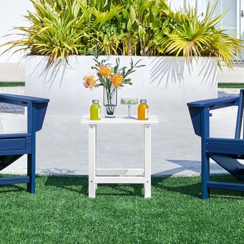 Outdoor Side Table Small Patio End Table for Garden, Backyard, Pool, Beach - Picture 32 of 33