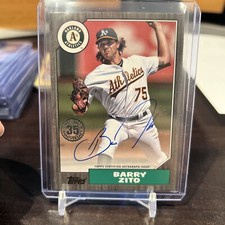 2022 Topps Series 2 1987 Topps Auto Black Barry Zito #141/199 87BA-BZ Athletics