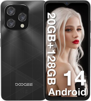 DOOGEE N55 Plus Android 14 Cell Phone Unlocked(2024), 20GB+128GB 5150mAh 6.56''