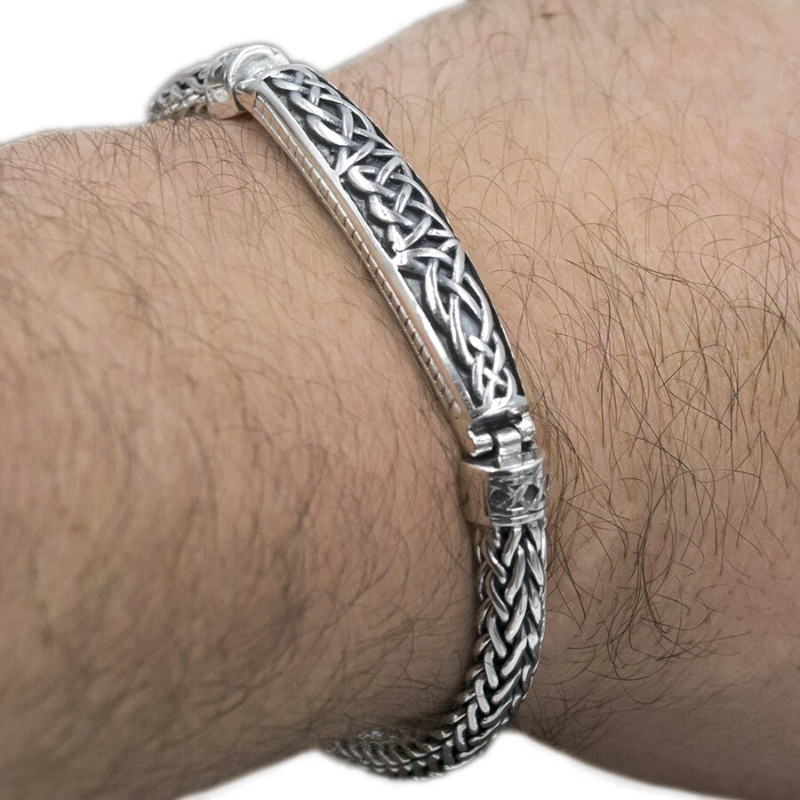 Mens silver 2024 celtic bracelet