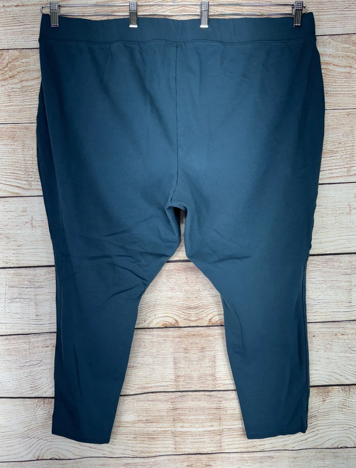 Pantalones Cortos Catherines Para Mujer 4X Plus Verde Azulado Oscuro Capri Legging Cintura Elástica Usados en Excelente Condición Foto 2 de 3