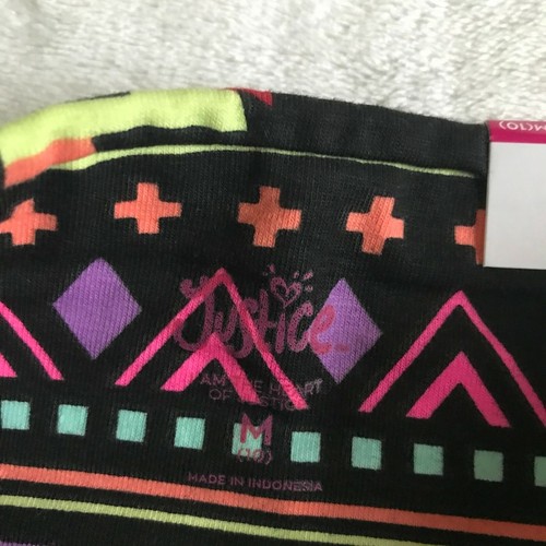 Justice Girls Elastic Waist Multicolor Full Length Leggings Size M(10) Waist 23" - Picture 6 of 12
