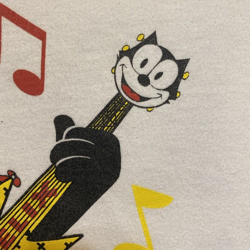 T-shirt rara chitarra vintage anni '90 Felix The Cat World Tour L punto singolo - Foto 4 di 9