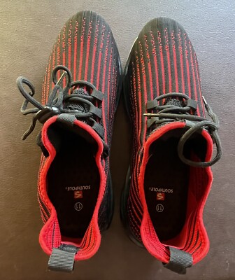 SouthPole Men's Distressed Black & Red Knit Walking / Running