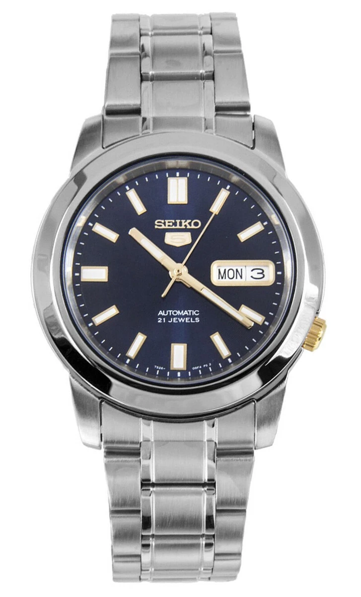Seiko 5 Automatic SNKK11 SNKK11K1 Men Day Date Blue Dial Watch Free Ship