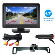 Rear View Backup Camera System 4.3" HD Monitor Reverse Parking Plug and Play Kit