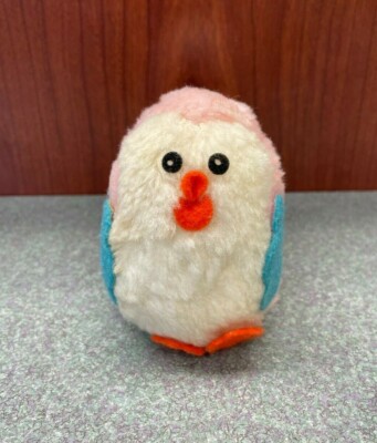 Vintage Easter 3'' Singing Chick Decoration Toy Figure Pink Blue Chicken Noise