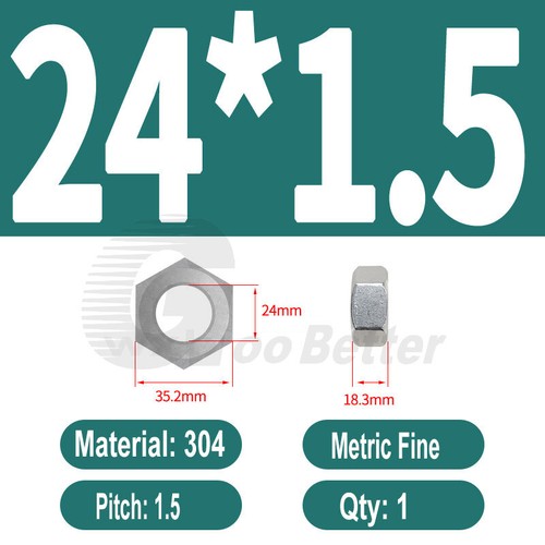 Metric/ Inch /UNC /UNF/ Metric-Left Hand, Hex Nuts Stainless Steel All Sizes Nut - Picture 84 of 125