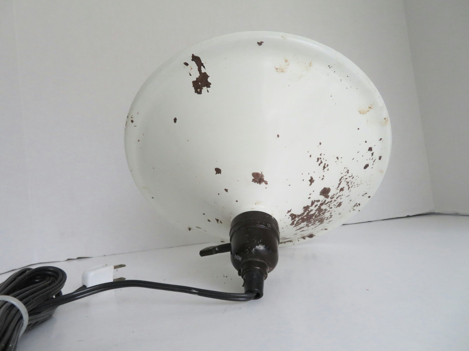 Vintage Hanging Light White Metal Industrial Rustic Farmhouse Lighting