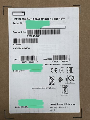 HPE DL380 Gen10 Xeon 6242 2.8GHz 16C 32GB RAM 8SFF P408i-a 800W PSU 25GbE 640FLR - Picture 2 of 4