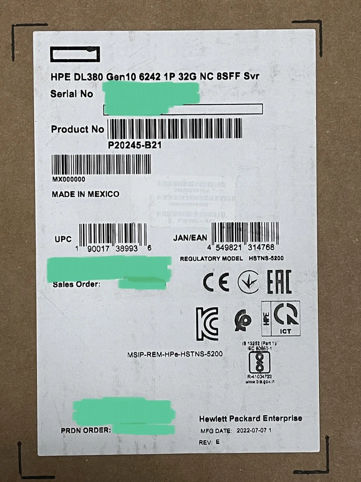 HPE DL380 Gen10 Xeon 6242 2.8GHz 16C 32GB RAM 8SFF P408i-a 800W PSU 25GbE 640FLR - Image 2 of 4