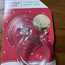 Holiday Time Giant Suction Cup Clear Wreath Holder 