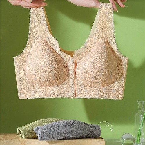 Ladies Womens Front Fastening.Bra Breathable Non Wired Sport Padded Stretch Bra. - Picture 7 of 27