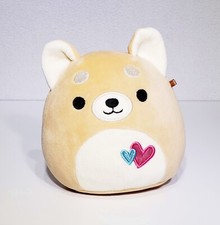 Squishmallow Cute Tan Angie Dog Shiba Inu Valentines Heats Plush Toy Corgi 5"EUC
