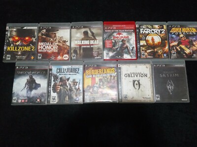 Lot of 11 Playstation 3 PS3 Video Games Rated Mature Killzone Farcry Skyrim Nice