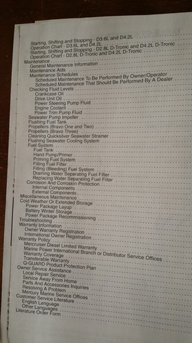 Mercruiser Operation maintenance and warranty manual Diesel engines bravo models - Imagen 3 de 5