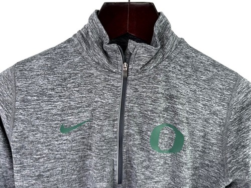 Nike Oregon Ducks Women’s Small Heathered Gray LS Thumb Holes Dri Fit 1/4 Zip - Picture 3 of 12