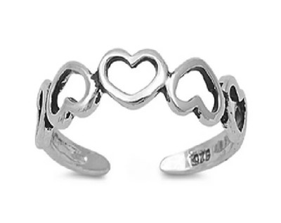 100% GENUINE Solid 925 HALLMARKED Sterling Silver Heart Adjustable Toe ...