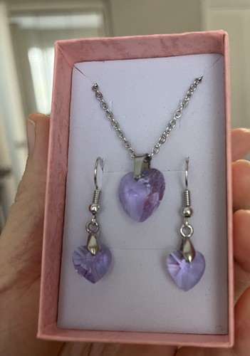 Juni Geburtsstein Halskette und Ohrringe aus Swarovski Kristallen Alexandrit - Bild 2 von 4