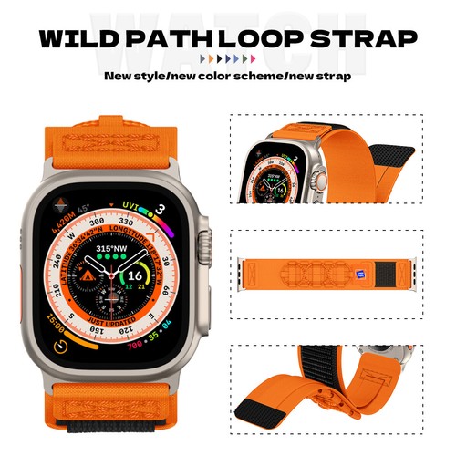 For Apple Watch Ultra Series 10 9 8 7 6 SE Wrist Strap Nylon Tactical Sport Band - Picture 7 of 13