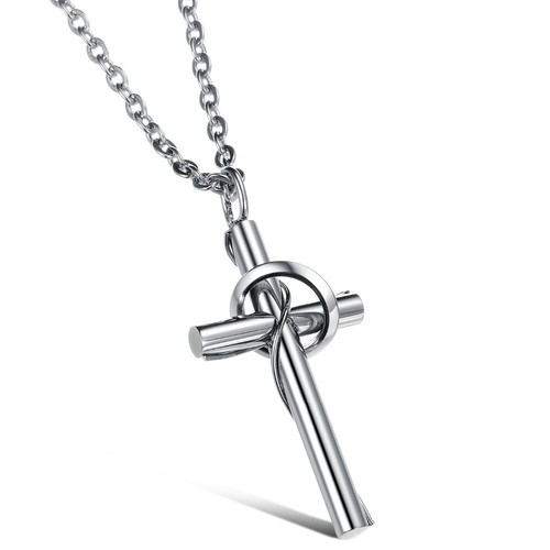 2x EDELSTAHL PARTNER KETTEN KREUZ SILBER RING PÄRCHEN KREUZ KETTE GESCHENK NEU - Bild 2 von 6